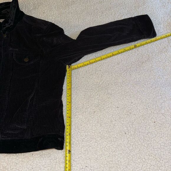 J. Jill MP Black Corduroy Fuzzy Collared Long Sleeve Womens Jacket EUC - Picture 11 of 12